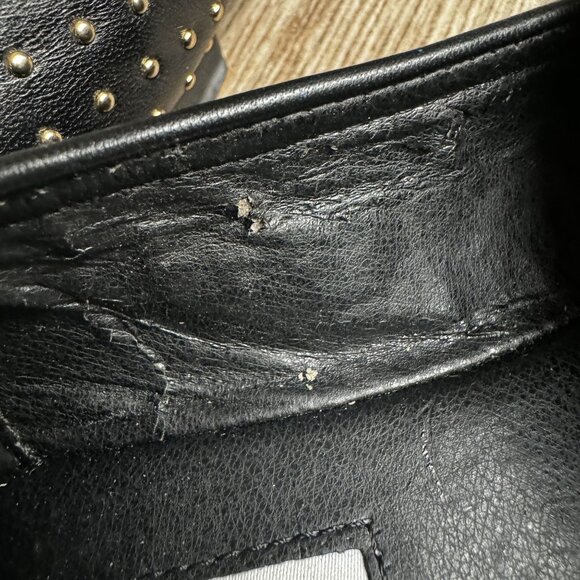 Chelsea Violet Loafers Shoes Women 9MBlack Studded Slip On Leather Whimsigoth - Picture 7 of 8